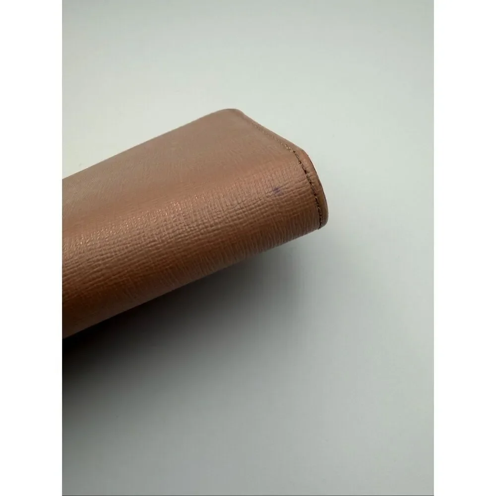 Furla Blush Pink Saffiano Leather Corner Zip Wallet Continental Wallet